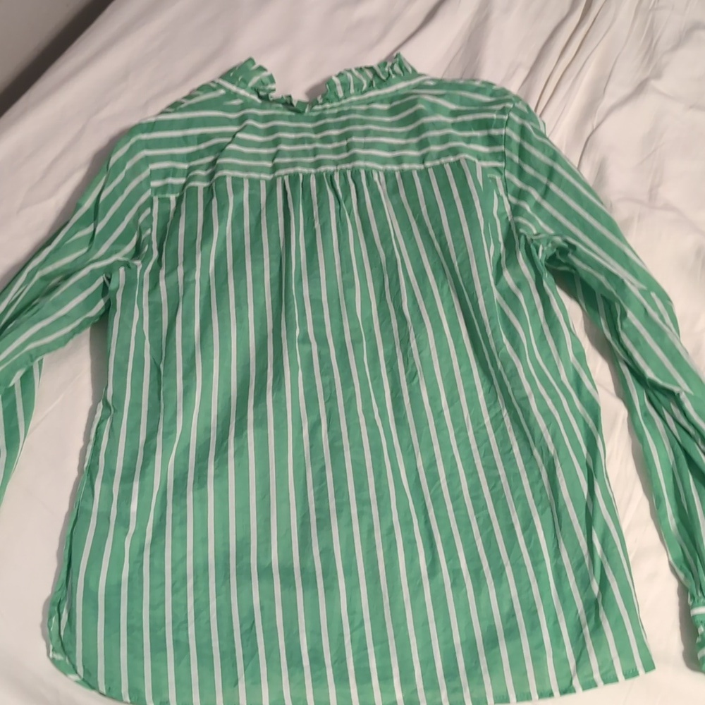 Talbot's Ruffle Blouse with Nautical Stripes - Picture 5 of 7